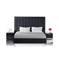 thumbnail image 2 of HomeRoots 283523 Leatherette Tall Headboard Eastern Bed, Black - King, 2 of 5