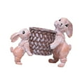 thumbnail image 2 of Maceta de flores, estatua de conejo de Pascua, adorno de mesa, maceta para decoración del hogar, cesta de huevos de Pascua, estatuilla de Marrón, 2 of 8