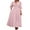 Pink, variant on Womens Casual Shirt Dress Long Sleeve Loose Fit Solid Color Maxi Dress Spring Office Pink