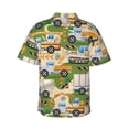 thumbnail image 4 of Xecao Construction Machinery1 print Hawaiian shirt - a stylish short-sleeve button-down for men, perfect for casual beach and tropical outings., 4 of 9