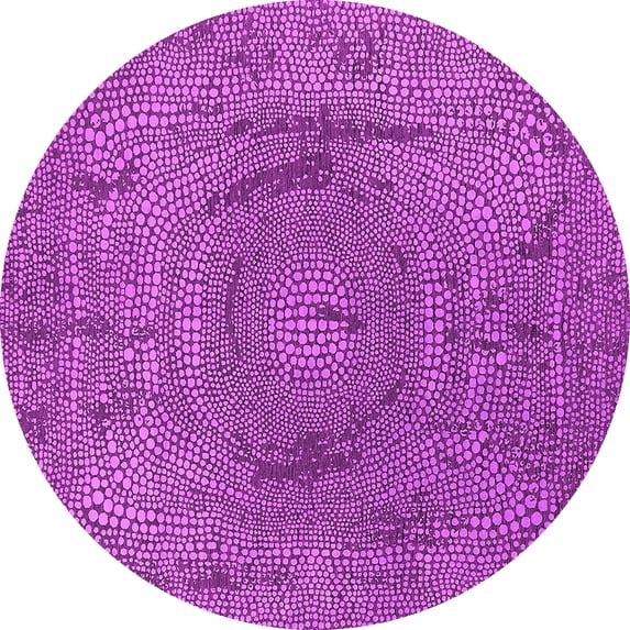 Ahgly Company Indoor Round Oriental Pink Industrial Area Rugs, 3' Round