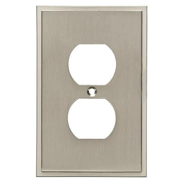 Brainerd W35311SN Simple Step Single Duplex Outlet Cover Plate Satin