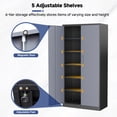thumbnail image 4 of AUHUP 72" Metal Cabinet with Locking Doors and 5 Adjustable Shelves, Black Gray Garage Storage Cabinet for Warehouse, Basement, Home Office, Tool File Storage Utility Cabinets, 4 of 9