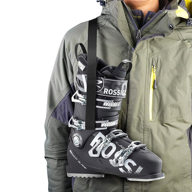 SHOWERORO 4 Pcs Accessoires de Ski Bretelle Réglable en Polyester pour Bottes de Ski en Noir