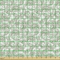 thumbnail image 2 of Ambesonne Floral Fabric by the Yard Upholstery, Damask with Ethnic, 1 Yard, Reseda Green White, 2 of 5