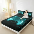 thumbnail image 4 of jejeloiu Gamer Gaming Queen Sheet Sets,Modern Video Game Flat Sheet,Blue Cartoon Gamepad Queen Fitted Sheet For Kid Boy,Lightweight Room Decorative,4-Piece, 4 of 7