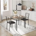 thumbnail image 4 of YUSAZENS 3 Piece Dining Set, Metal Frame Table & 2 Chairs, Space Saving Furniture for Kitchen Breakfast Nook Small Space Gray, 4 of 9