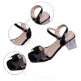 thumbnail image 4 of Uobin Women's Heeled Sandals Square Open Toe Butterfly Ankle Strap Block Heels Strappy Clear Heels Low Heels, 4 of 9