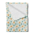 thumbnail image 2 of Teal and White Soft Flannel Fleece Throw Blanket, Eastern Old Fashioned Lattice Tangled Lines Classical Mosaic, Cozy Plush for Indoor and Outdoor Use, 50" x 60", Turquoise Orange White, by Ambesonne, 2 of 5