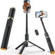thumbnail image 2 of Trípode para teléfono y selfie stick con  remoto, portátil, ligero para grabación de video y vlog, trípode extensible para viajes compatible con  y , negro, 62", 2 of 8