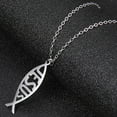thumbnail image 2 of Stainless Steel Jesus Fish Style Christian Religious Pendant Necklace, 2 of 5