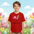thumbnail image 4 of ZHOGXU Kids Girls Boys T Shirt Short Sleeve Round Neck Cute Cartoon Easter Print Fashion Comfortable Tee Top For Casual Daily Wear,Red,12-13 Years, 4 of 6