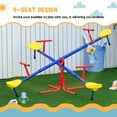 thumbnail image 4 of Outsunny Kids Seesaw Swivel Teeter Totter with 360° Spinning, 4 Seater Seesaw Outdoor Playground Equipment for Backyard, Boys and Girls Aged 3-8 Years Old, 4 of 9