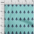 thumbnail image 1 of oneOone Silk Tabby Turquoise Blue Fabric Tree & Geometric Block Sewing Material Print Fabric By The Yard 42 Inch Wide, 1 of 4