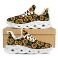 thumbnail image 1 of Zapatos vulcanizados con estampado de girasoles para mujer, zapatillas cómodas y transpirables, planos informales con cordones para mujer, 1 of 6
