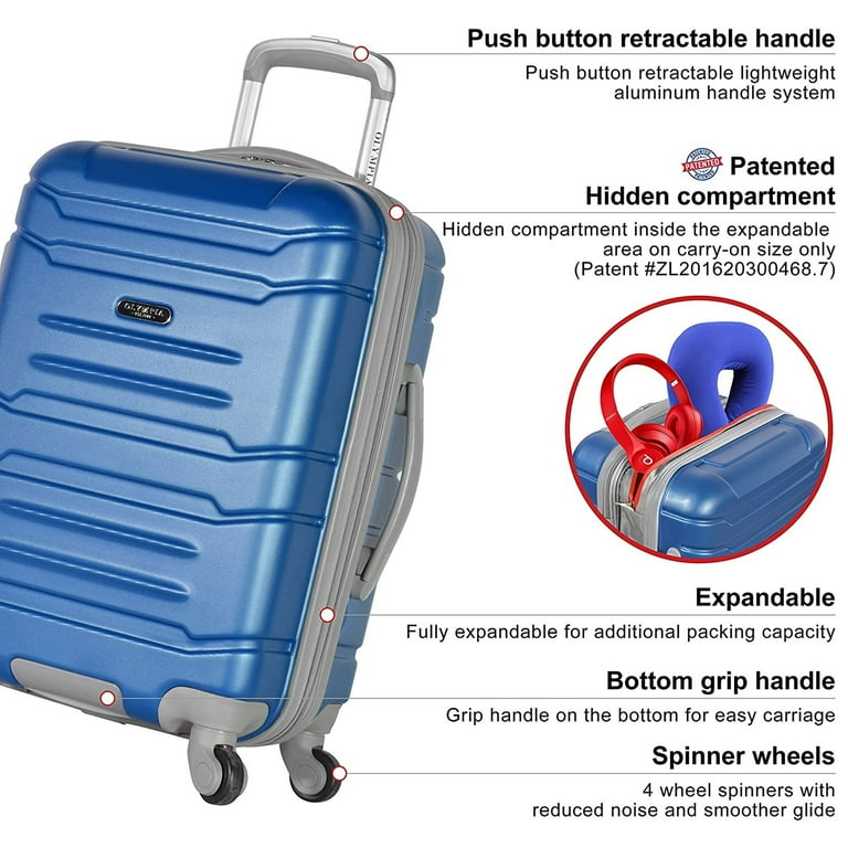 Olympia luggage hidden compartment sale