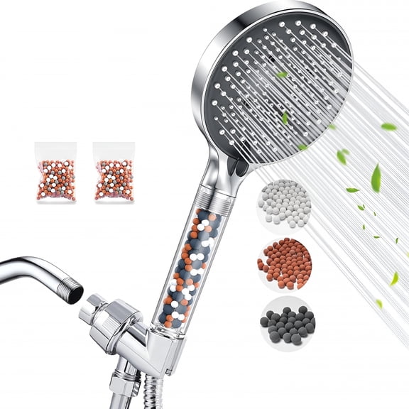 HIBIBUD 2026 New High Pressure 5-Setting Handheld Shower Head Set with 6.5Ft Hose,High Pressure 59" Hose and Bracket,Hand Held Filter for Hard Water,Water Saving Soft Spa