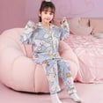 thumbnail image 4 of Sanrio Kuromi Cartoon Children‘s Pajamas Home Clothes Cute Long-sleeved Thin Section Spring and Autumn Girl Child Set Wholesale, 4 of 7