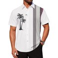 thumbnail image 4 of Afdoent Men's Casual Shirts Male Loose Lapel Print Short Sleeve Button Shirt Sand Beach Summer Top Classic Fit Summer Tops, 4 of 4