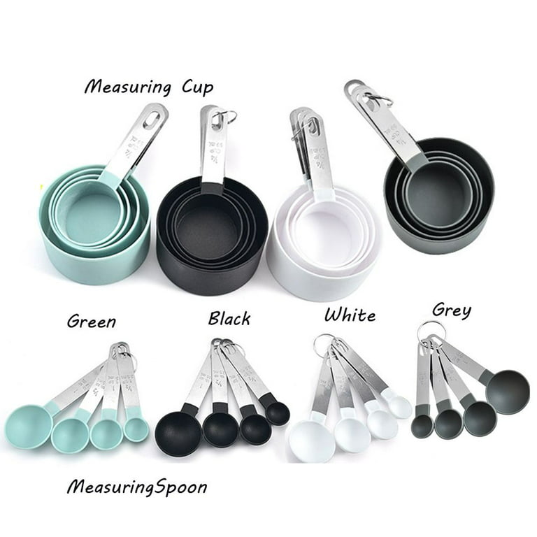 Black Measuring Tools - 4 Measuring Cups / 4 Measuring Spoons