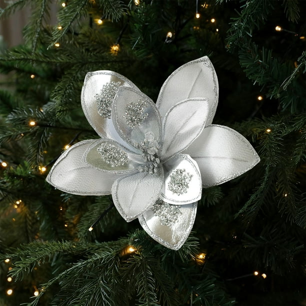 Decoraciones navideñas, adornos navideños, regalos de Navidad, ramo de flores artificiales para decoración navideña, flores artificiales de plástico para escritorio, decoración navideña.