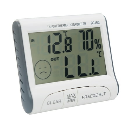 

Digital Hygrometer & LCD Display Tester Monitor High Precision Temperature Humidity Gauge White #2 Pack of 1