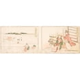 thumbnail image 2 of Katsushika Hokusai 24x11 Black Ornate Framed Double Matted Museum Art Print Titled: Okabe; Shimada (circa 1804), 2 of 5