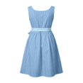 thumbnail image 5 of Tisuna Girl'S Dresses Short Sleeve Square Neck Striped Dress Teen Kids Festival Party Comfort Fit Dresses Size 11-12 Years, 5 of 5