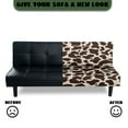 thumbnail image 5 of SCRAWLGOD Cow Print Beige Brown Stretch Futon Covers Armless Sofa Bed Covers Scratch Resistant Futon Mattress Cover Couch Furniture Protector for Pets Dogs, 5 of 7