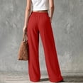 thumbnail image 6 of Hvogkswy Wide Leg Pants for Women, Button High Waist Casual Long Pants with Pockets Flowy Bohemian Vacation Cargo Pants, 6 of 8