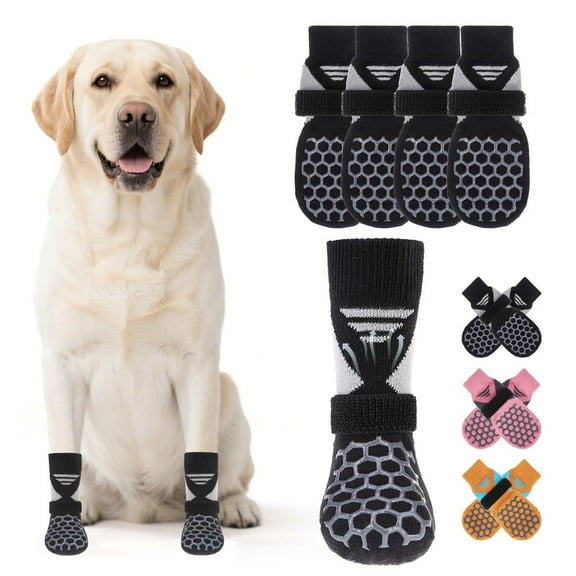 Dog Socks for Hot Pavement, Summer Breathable Dog Socks to Prevent Licking Paws, Non Slip Pet Boots & Paw Protectors for Hardwood Floor,Grippy Shoes for Small Medium Large Senior Dogs