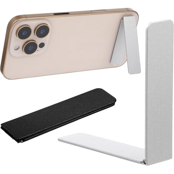2 Pack Ultra-Thin Cell Phone Holder Adjustable Horizontal Phone Stand Invisible Foldable Desk Holder Mini Cell Phone Kickstand Accessories Compatible with Most Smartphone Universal Model