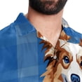 thumbnail image 5 of Pixel Dog Men's Short Sleeve Hawaiian Shirt, Poplin Casual Printed Button Down, Summer Beach Unisex Shirts, 5 of 6