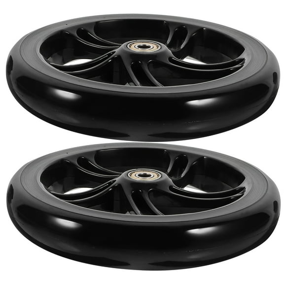SEWCHICS 2-Pack Black PU Scooter Wheels Replacement for Stunt Scooters and Wheelchairs, Easy to Install