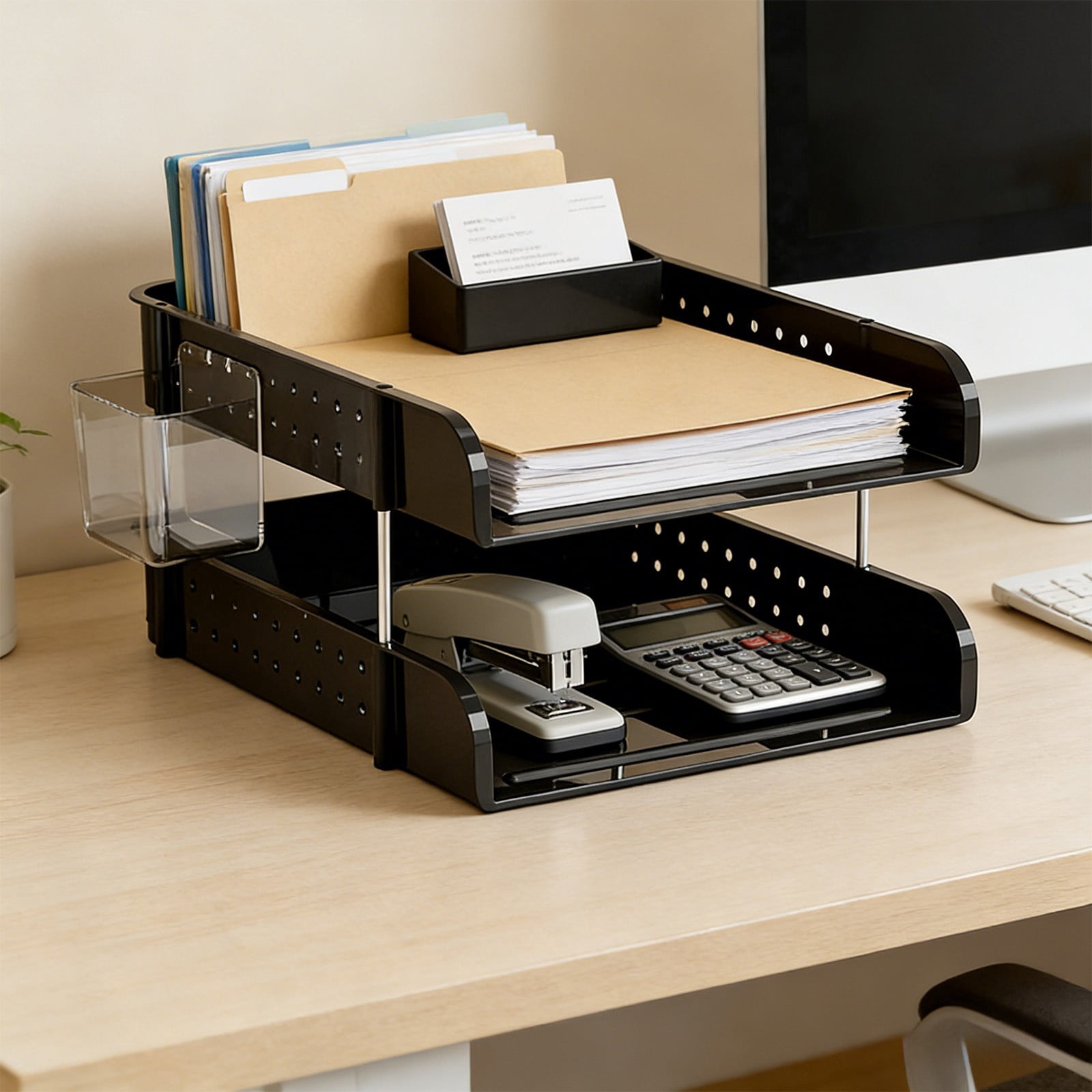 Desk Organizers and Storage, Desktop Organizer, File Storage, Desk Organizer 13.19 x 10.16 x 6.69 inches, File Tray Accessories Rack for Desktop Office Desk Drawers