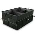 thumbnail image 1 of Foldable Car Trunk Organizer - 600D Oxford Cloth Storage Box with 21.7"×15.7"×10.2" Capacity, Collapsible Vehicle Cargo Container for Auto, Black, 1 of 5
