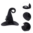 thumbnail image 3 of Sombrero de bruja franela asistente sombrero halloween bruja sombrero cosplay traje hechicero sombrero, 3 of 7