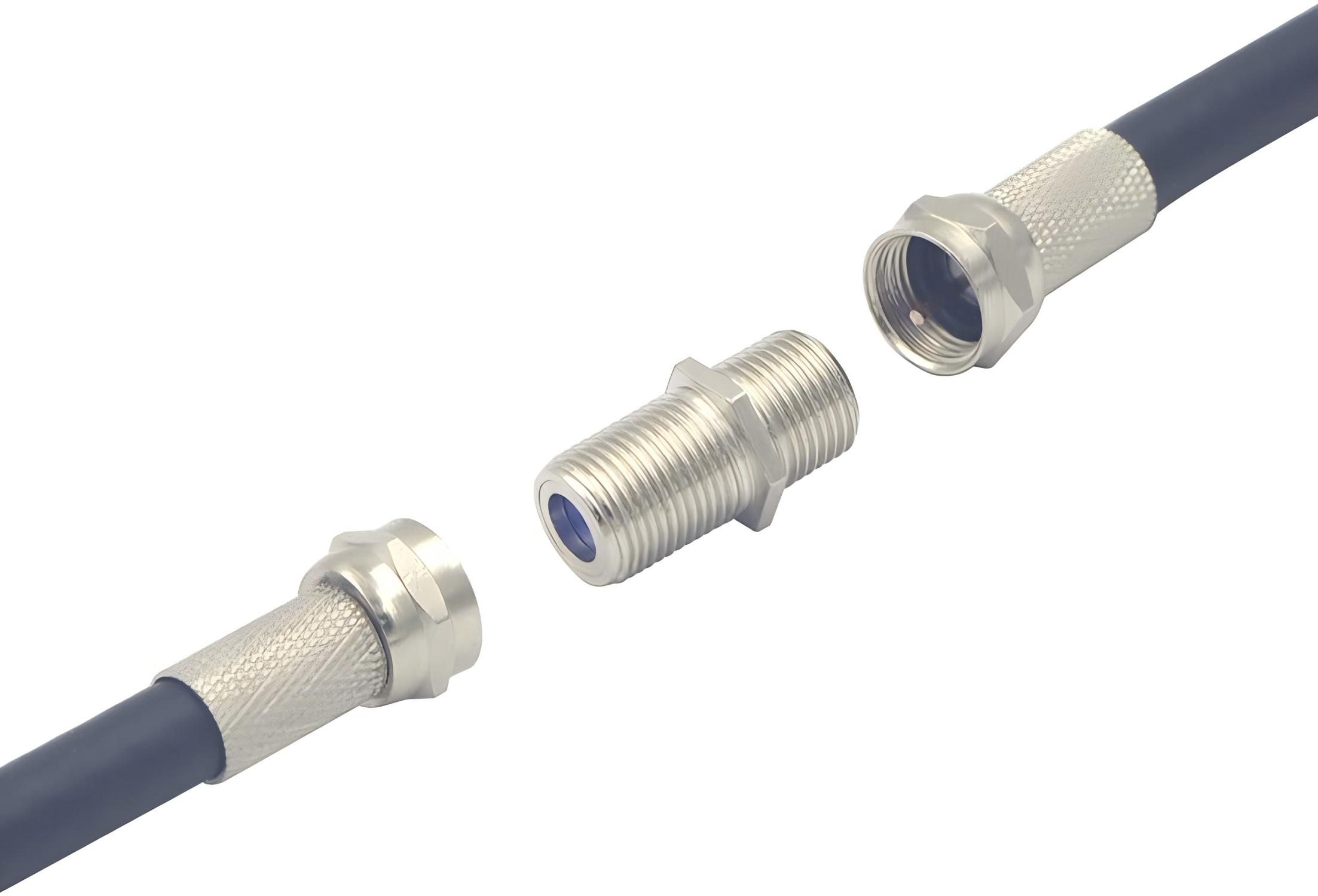 VCELINK Coaxial Cable Connector 5-pack, F-Type Coax RG6 Cable Extension Adapter Nickel Plated