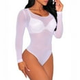 thumbnail image 2 of WCJM Women's Flowing Sheer Mesh Nightwear Chemise Style Negligee Nightgown Soft Nightie for Women for Restful Evening(White), 2 of 5