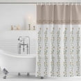 thumbnail image 3 of Beige Floral Shower Curtain, Waterproof Shower Curtains for Bathroom, Spring Summer Botanical Flowers Washable Fabric Bathtub Curtain Set Bath Decor with 12 Hooks 48"x72", 3 of 8