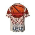 thumbnail image 6 of Lsque Basketball Shot print Men's Cuban Collar Short Sleeve Shirt Summer Beachwear Casual Button Down Fashionable Vacation Leisure Shirt-4X-Large, 6 of 7