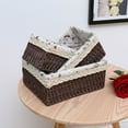 thumbnail image 4 of 3 Pcs Handmade Wicker Storage Baskets Set Shelf Baskets,Woven Decorative Home Storage Bins for Bedroom,livingroom,kitchenroom,Table,Closet,Pantry, Entryway, Home Decor Brown, 4 of 7