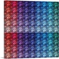 thumbnail image 1 of ARTCANVAS Red Blue Purple Color Grid Jewel Pixel Canvas Art Print - Size: 26" x 26" (0.75" Deep), 1 of 9