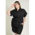 thumbnail image 4 of Conjunto camisero tipo lino Roman Fashion /Tallas Extras, 4388 (Negro) negro 36, 4 of 5