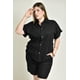 thumbnail image 4 of Conjunto camisero tipo lino Roman Fashion /Tallas Extras, 4388 (Negro) negro 42, 4 of 5