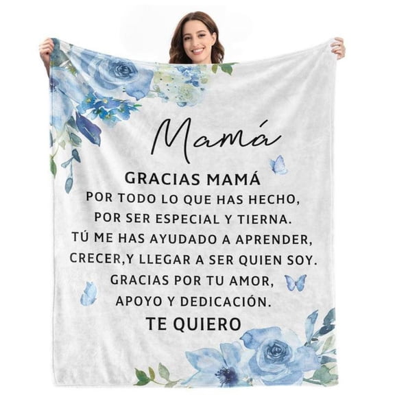 [Maple] [60x50inch] Soft Funny Throw Blanket Mom Gifts In Spanish - Gifts for Mom in Spanish - Mom Mother Birthday From Daughter Son - Gifts for Mom Mother Christmas - Happy Mother's Day Mom