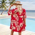 thumbnail image 4 of Womens Hawaiian Shirt Shorts Set 3 Piece Short Sleeve Outfits for Vacation Beach Summer Shorts Sunglasses Kimono Lounge Suit, 4 of 7