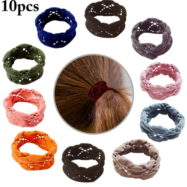 10 Pcs Corde à Cheveux, Attache Élastique pour Queue de Cheval Accessoires pour Cheveux Bandeau pour Femmes Filles Dames