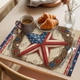 thumbnail image 3 of Independence Day Placemats Set of 1, American Farmhouse Metal Five-Pointed Star Wood Grain Non-Slip Place Mats Washable Table Mats for Kitchen Dining Table Decorations Indoor/Outdoor, 3 of 9