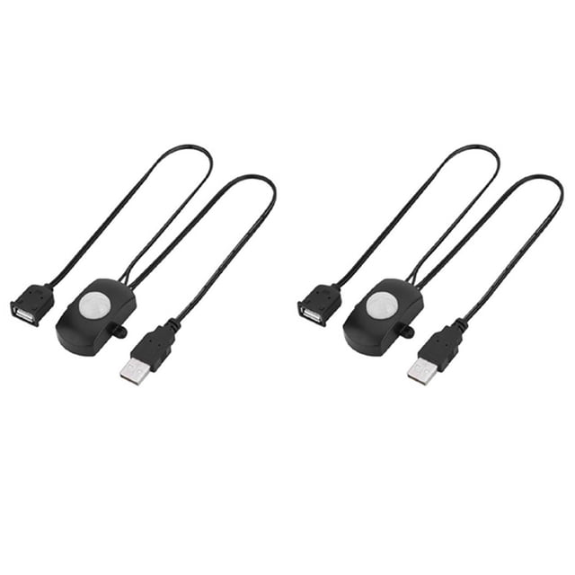 2X 5A DC5-24V Mini USB PIR Infrared Motion Sensor Detector Automatic Switch for LED Light Strip (Black)